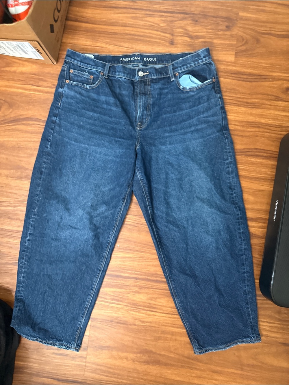 American Eagle Outfitters Women’s Curvy Mom Jeans - Dark Blue Denim